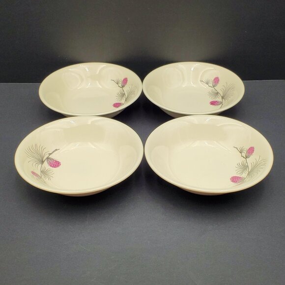 Canonsburg Pottery Allegheny Ware Wild Clover Fruit Dessert Sauce Berry Bowls - Picture 3 of 7